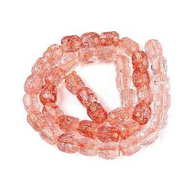 Transparent Crackle Glass Beads Strands GLAA-Q108-04A-10-1