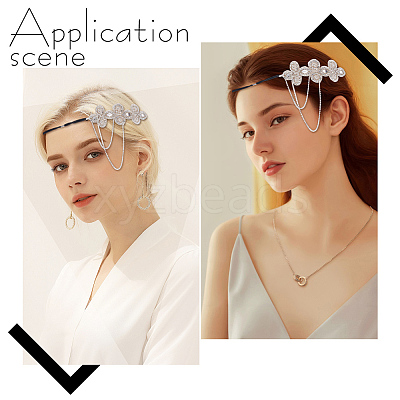 Glass Rhinestone HeadBands for Women OHAR-WH0021-74P-1