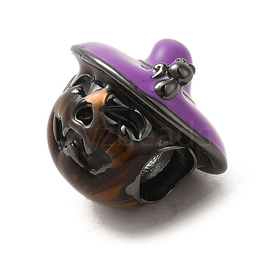 Halloween Brass Enamel European Beads LS-KK-A203-04B-B-1