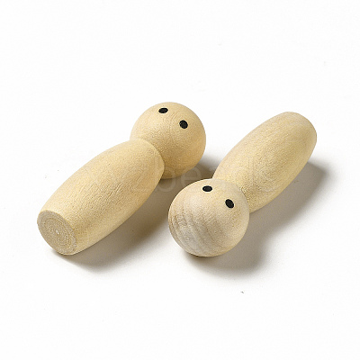 Unfinished Wooden Peg Dolls Display Decorations WOOD-E015-01H-1