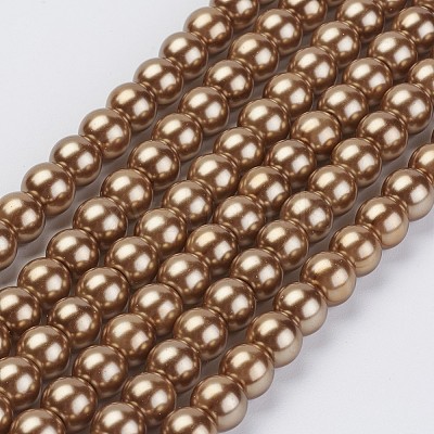 Eco-Friendly Dyed Glass Pearl Beads Strands HY-A008-6mm-RB037-1