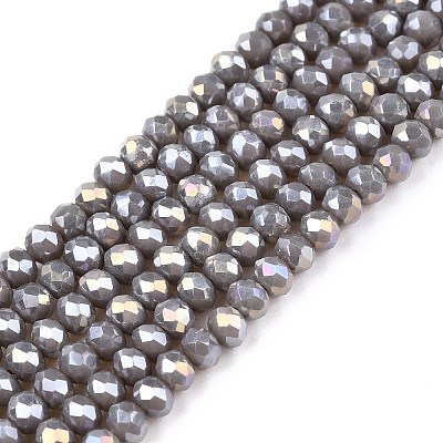 Electroplate Glass Beads Strands EGLA-A044-P2mm-B10-1