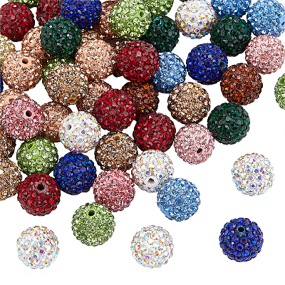 60Pcs Polymer Clay Rhinestone Beads RB-PH0001-26-1