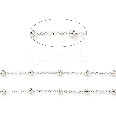 Anti-Tarnish Rhodium Plated 925 Sterling Silver Satellite Chains STER-F052-16P-1