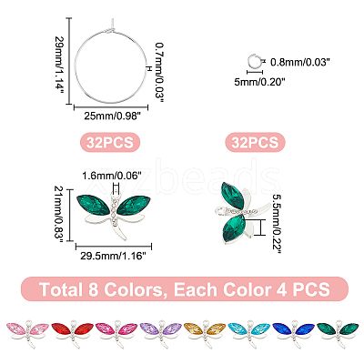 DIY Dragonfly Wine Glass Charms Making Kit DIY-UN0004-68-1