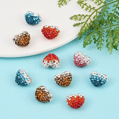 Gradient Color Polymer Clay Grade A Rhinestone Beads RB-A049-M-1