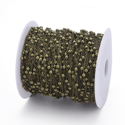 Brass Flat Oval Cable Chains CHC018Y-AB-1