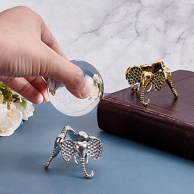 2Pcs 2 Colors Alloy Crystal Ball Holder AJEW-GA0009-66-1