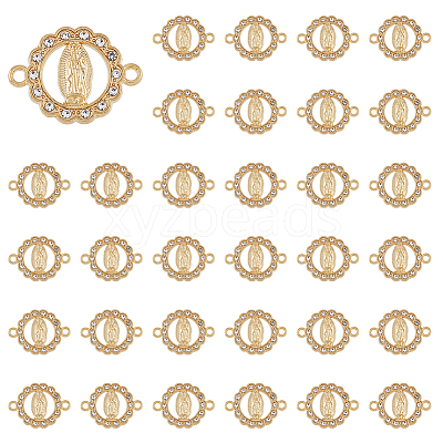 Religion Alloy Connector Charms with Crystal Rhinestone FIND-WH0416-94-1