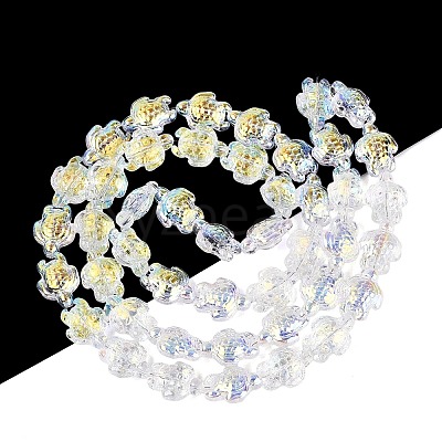 Electroplate Transparent Glass Beads Strands EGLA-N055-04A-11-1