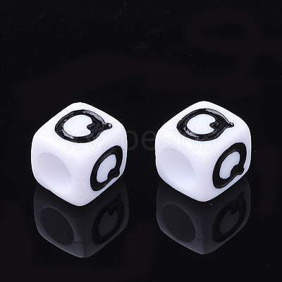 Acrylic Horizontal Hole Letter Beads X-PL37C9129-Q-1