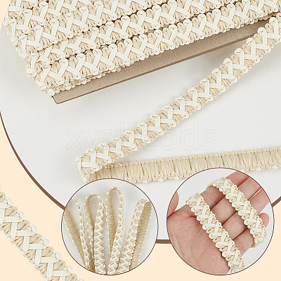 15 Yards Imitation Leather Braided Lace Ribbon WL-WH0003-02F-1