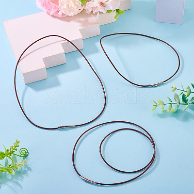3Pcs 3 Sizes 2MM Round Cowhide Leather Cord Necklaces Makging NJEW-TAC0049-1