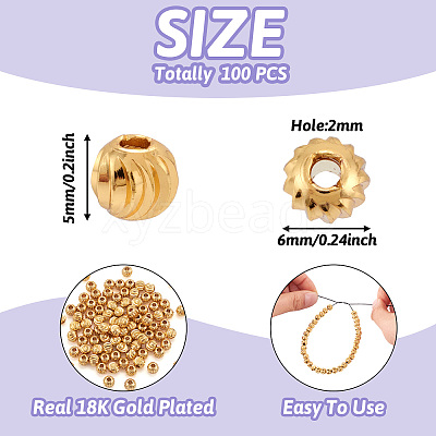 Brass Beads X1-KK-G312-01G-6mm-G-1