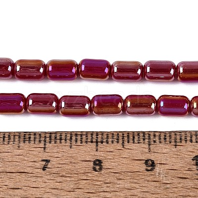 Electroplate Opaque Glass Beads Strands EGLA-Q132-03A-C02-1
