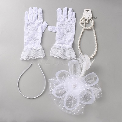 Mesh Veil Hair Bands OHAR-WH0021-97-1