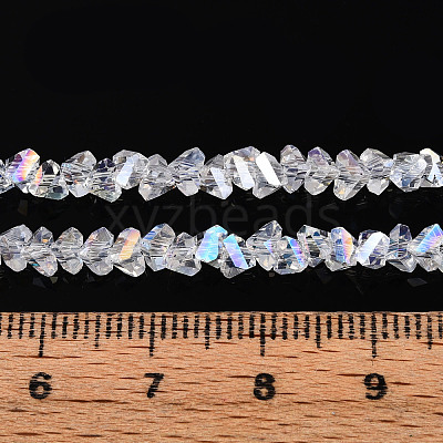Electroplate Transparent Glass Beads Strands GLAA-N021-4mm-11-1
