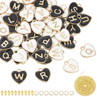 52Pcs 2 Colors Alloy Enamel Pendants Kits DIY-BM0001-46-1