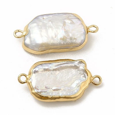 Baroque Natural Keshi Pearl Connector Charms PEAR-P004-11KCG-1