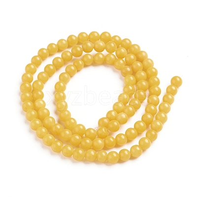 Natural Mashan Jade Round Beads Strands G-D263-4mm-XS07-1