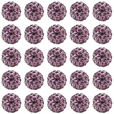 200Pcs Pave Disco Ball Beads RB-PA0001-11F-1
