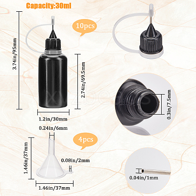 Plastic Refillable Dropper Bottle & Mini Transparent Plastic Funnel Hopper DIY-GF0010-10B-1