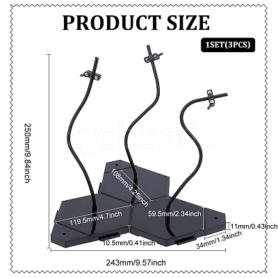 Plastic Doll Stands with Adjustable Snake Bone Bracket ODIS-WH0002-90-1