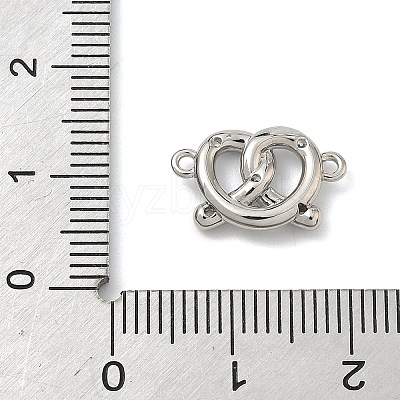 Brass Micro Pave Cubic Zirconia Heart Biscuit Connector Charms KK-G548-06P-01-1