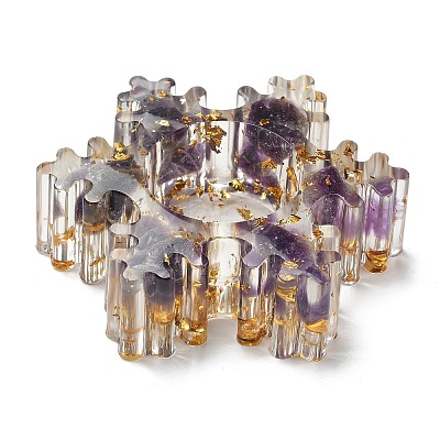 Natural Amethyst & Resin Candle Holder Molds DJEW-H012-02A-1