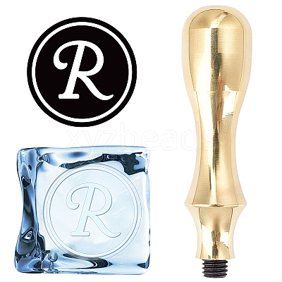 1Pc Golden Tone Brass Stamp Head DIY-CP0008-98B-1
