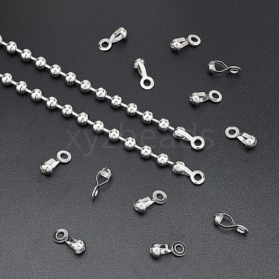 24Pcs 304 Stainless Steel Ball Chain Connectors STAS-NB0001-25-1