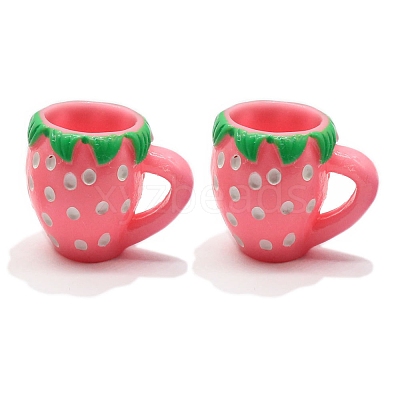 10Pcs Resin Strawberry Water Cup Miniature Ornaments PW-WG36B42-04-1