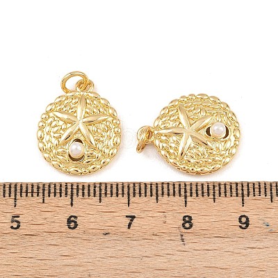 Brass with ABS Imitation Pearl Pendants KK-Z140-20G-1