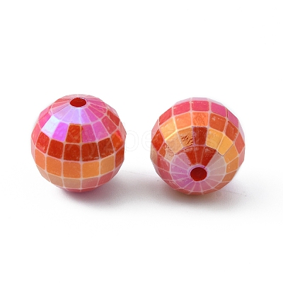 UV Plating Rainbow Iridescent Acrylic Beads PACR-TAC0004-01A-1