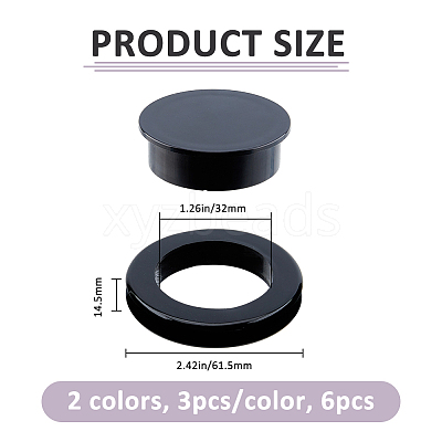 6Pcs 2 Colors PVC Patio Table Umbrella Hole Ring Plug and Caps FIND-FH0016-74-1