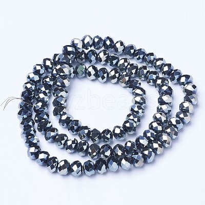 Electroplate Glass Beads Strands EGLA-A034-T6mm-C09-1