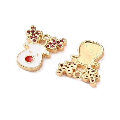 Brass Micro Pave Cubic Zirconia Pendants KK-D420-01G-02-1