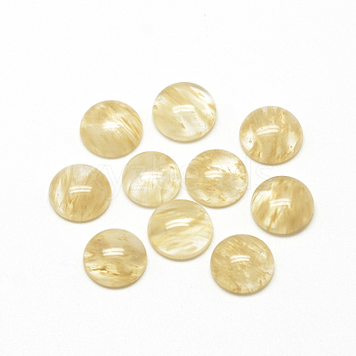 Watermelon Stone Glass Cabochons G-R416-10mm-39-1