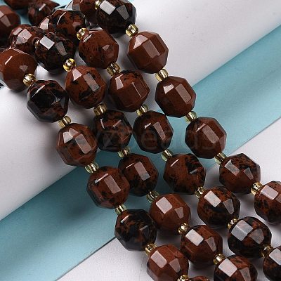 Natural Mahogany Obsidian Beads Strands G-G990-F12-1