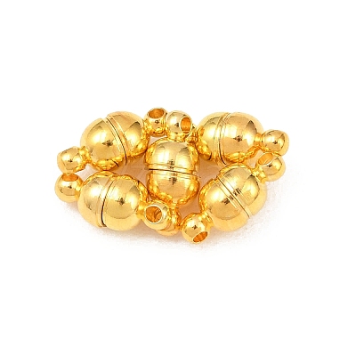 Round Brass Magnetic Clasps with Loops KK-D331-G-1