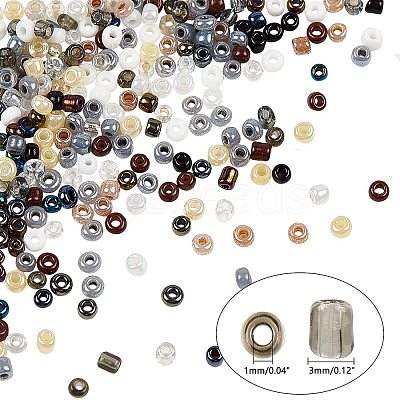8/0 Glass Seed Beads SEED-NB0001-12A-3mm-1