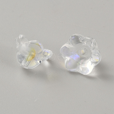 Glass Gradient Color Bead Caps GLAA-WH0017-09A-19-1