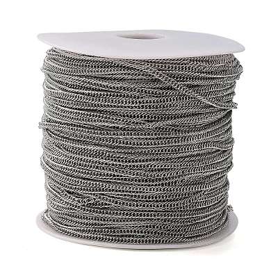 Iron Flat Double Link Chains CH-ZX009-4x3mm-P-1