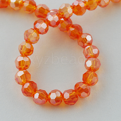 Electroplate Glass Bead Strands EGLA-R015-6mm-28-1