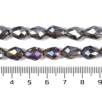 Transparent Electroplate Glass Beads Strands EGLA-N013-T8mm-B27-1
