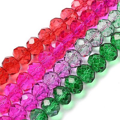 Transparent Painted Glass Beads Strands LS-DGLA-A034-T6mm-A24-1