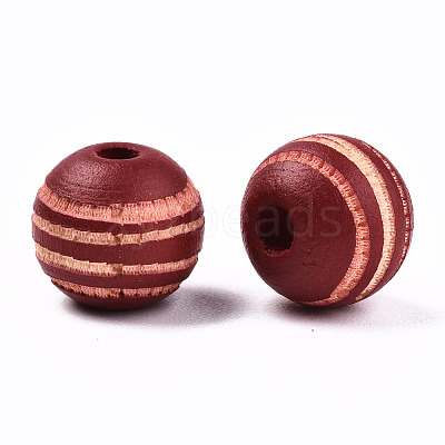 Painted Natural Wood Beads WOOD-T021-54A-08-1