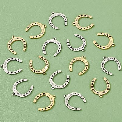 16Pcs 2 Colors 201 Stainless Steel Pendants STAS-CA0001-52-1