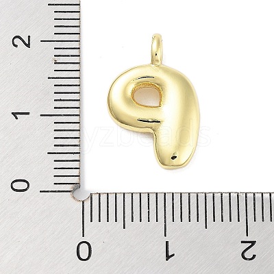 Rack Plating Brass Balloon Letter Pendants KK-C050-01G-P-1