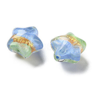 Gradient Color Transparent Hand-drawed Acrylic Beads TACR-P012-01B-10-1